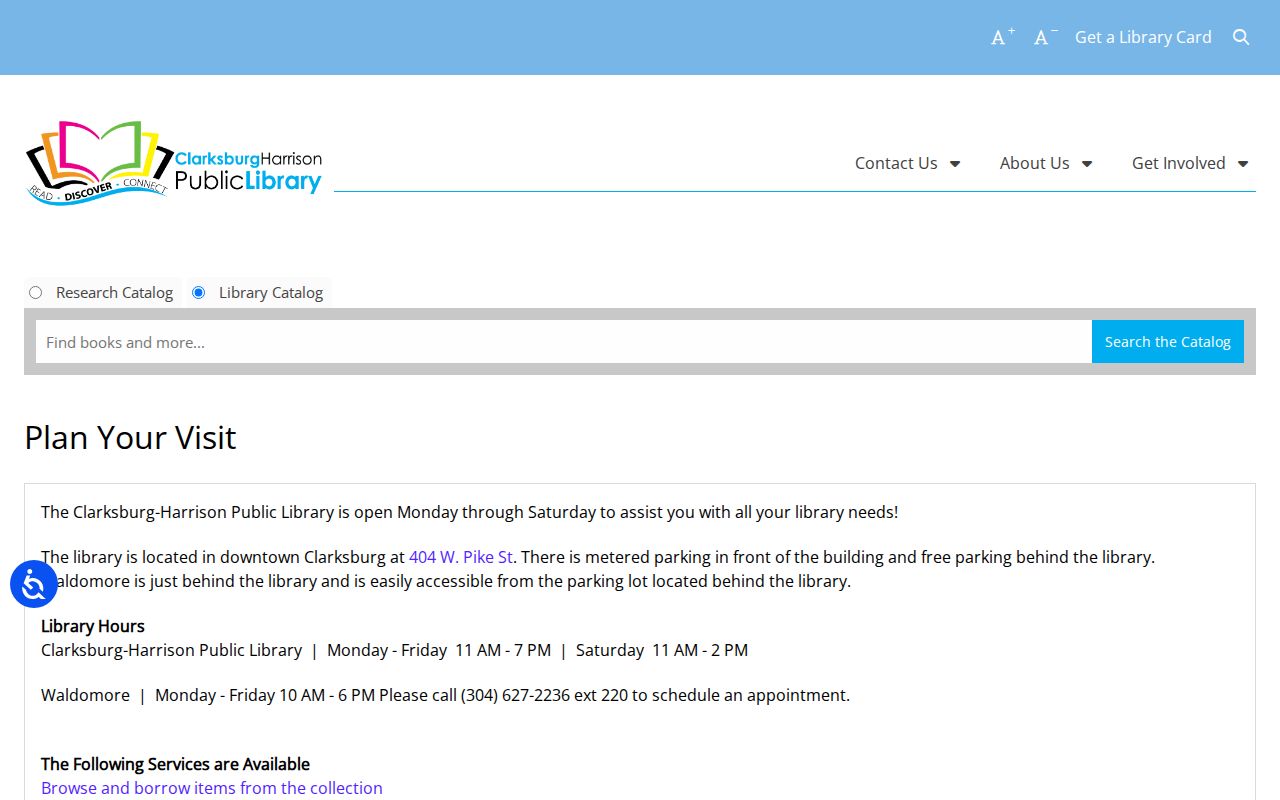 Clarksburg city directory library visit information