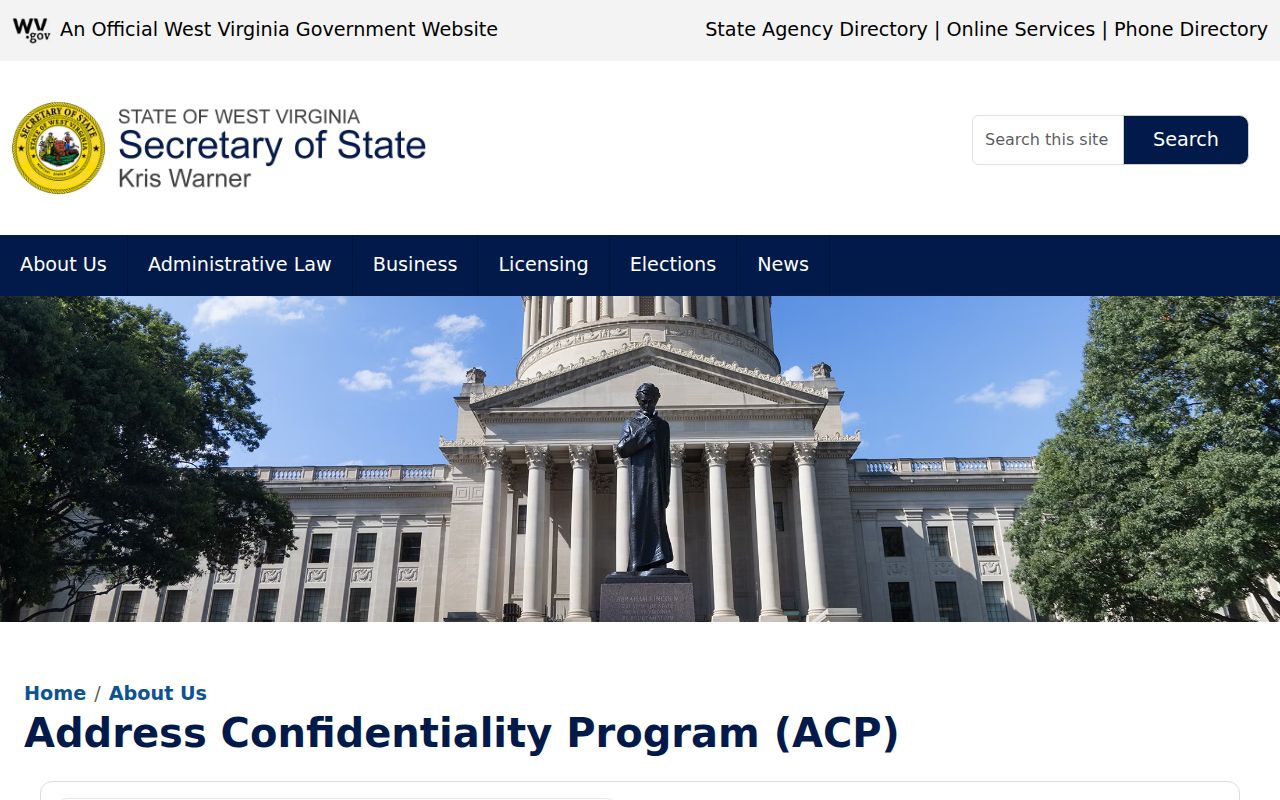 West Virginia Address Confidentiality Program for protected Clarksburg residents