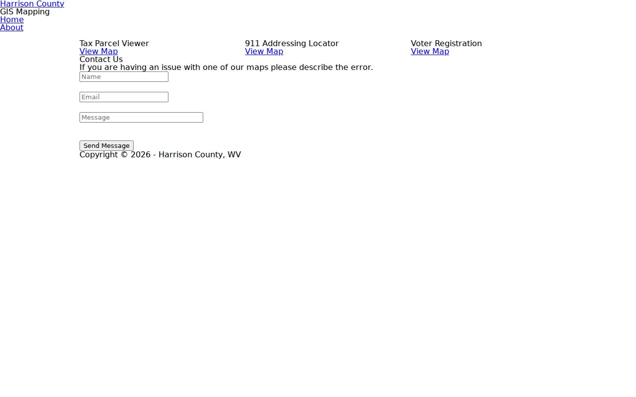 Clarksburg street directory Harrison County GIS viewer